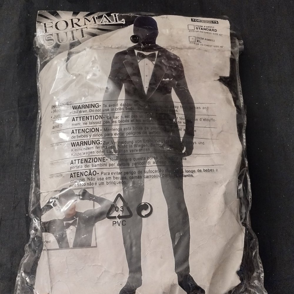 Formal Suit body suit costume size XL men - Holiday Halloween Costume